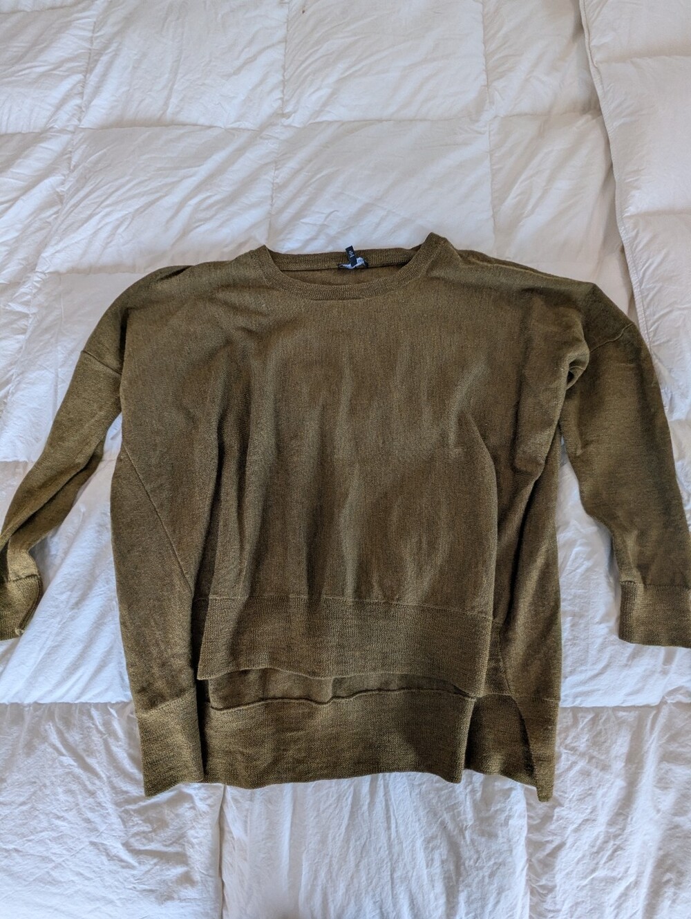 Eileen Fisher Olive Green Crewneck Sweater